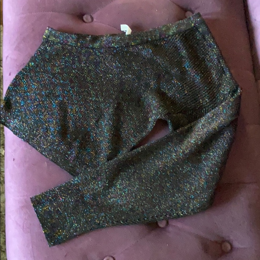 BCBG one shoulder cropped sweater